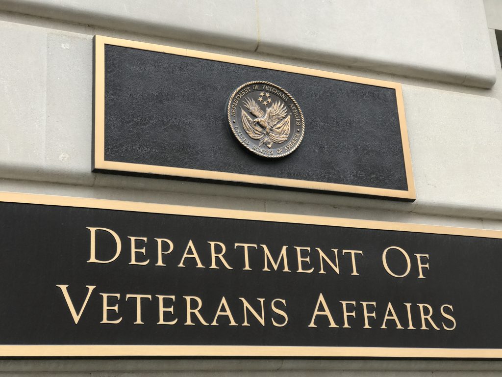 Picture of the Department of Veterans Affairs sign.