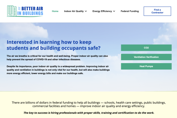 Screenshot of website