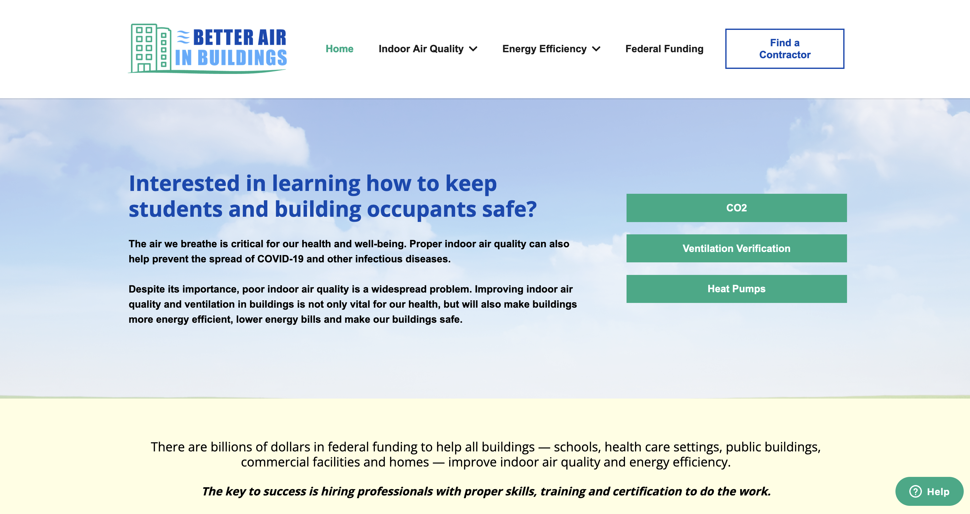 Screenshot of website